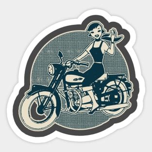 Vintage Japan Motorcycle Rider Sticker